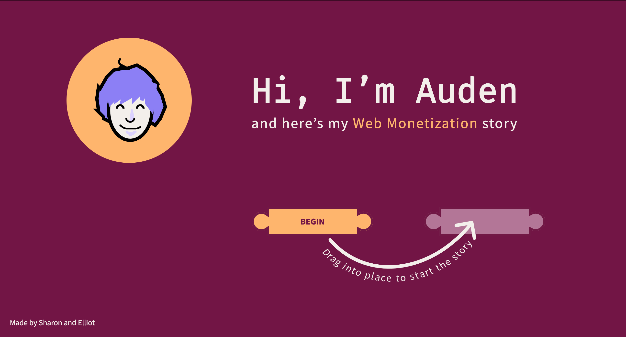 A Web Monetization Story Landing Page