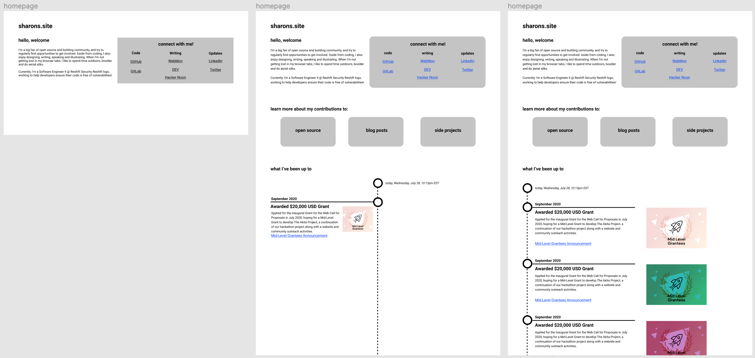 My second set of mockups - version A